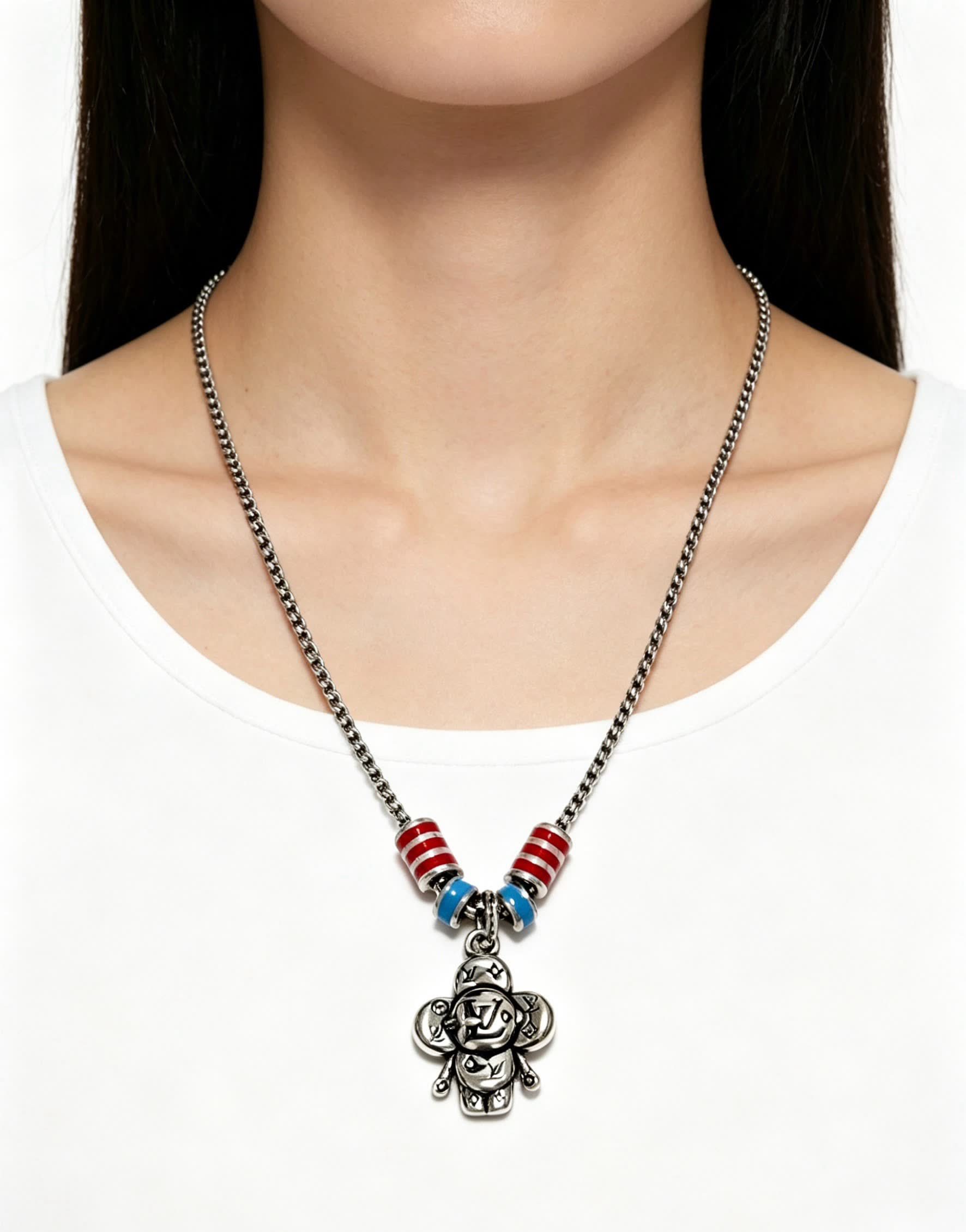 Louis Vuitton Silver Charm Necklace